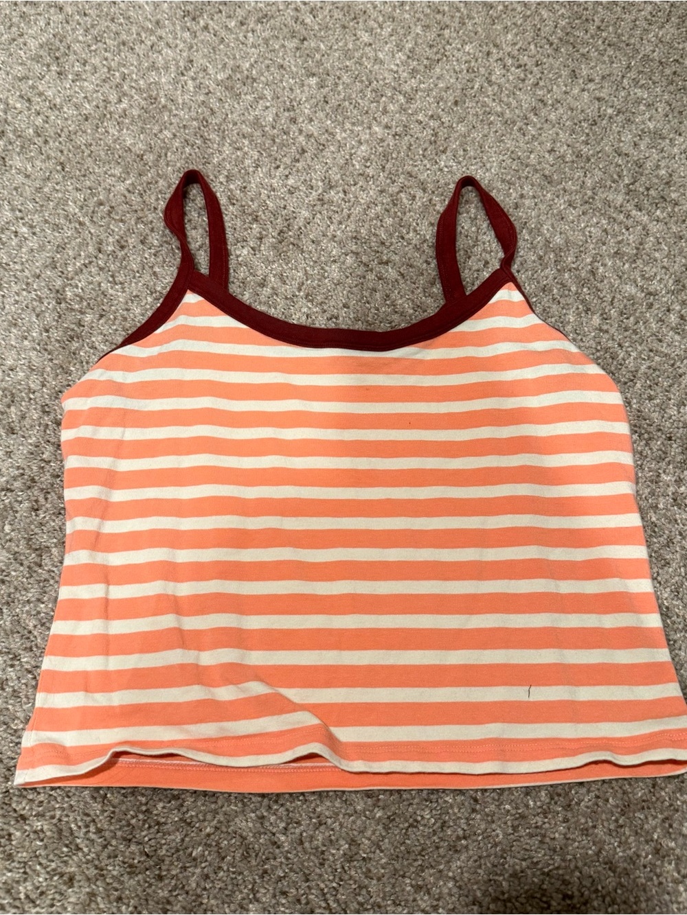 Aerie Offline Striped Peach and Cream Spaghetti Strap Tank Top